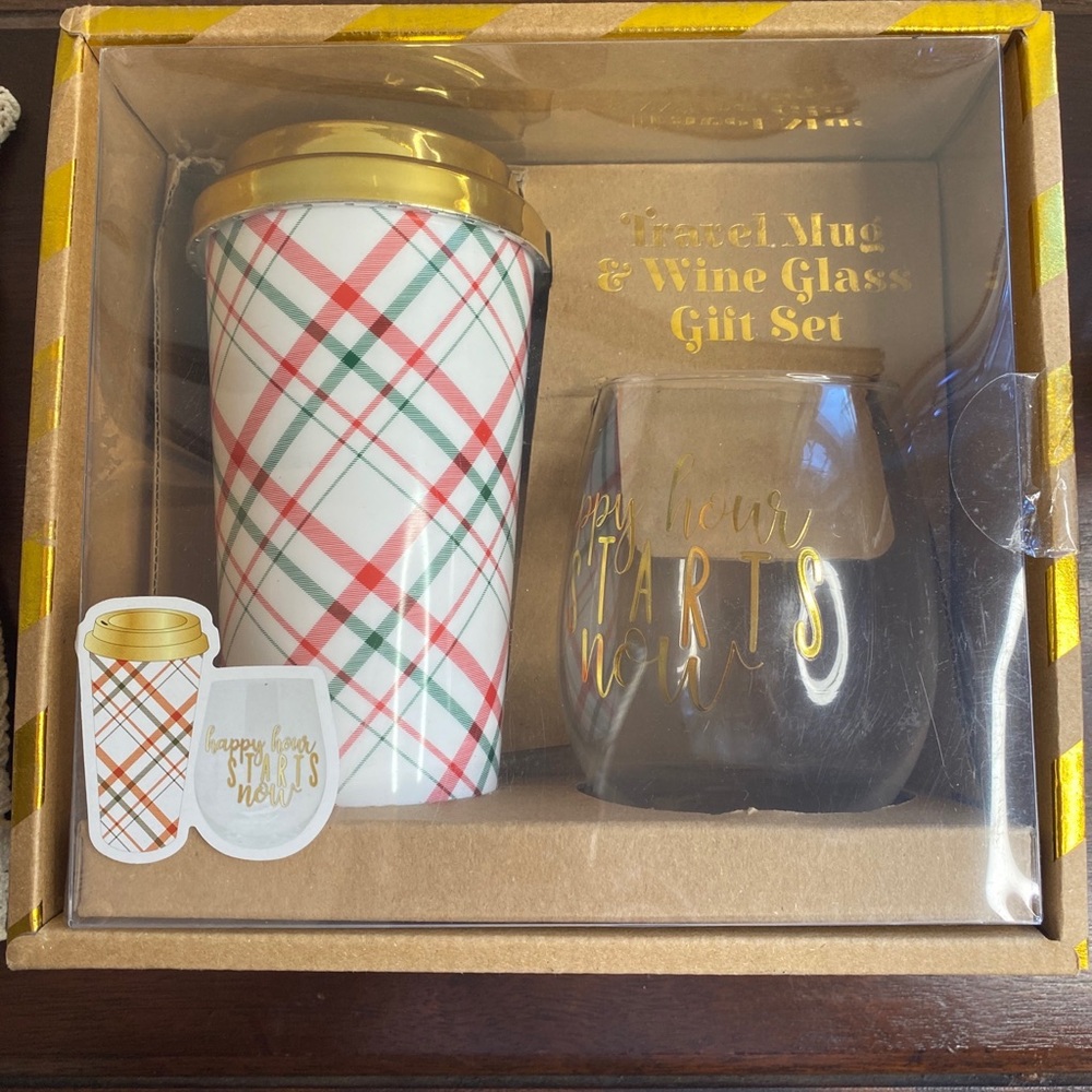 Melwood By TMB Retail Travel Mug & Stemless Wine Glass Gift Set